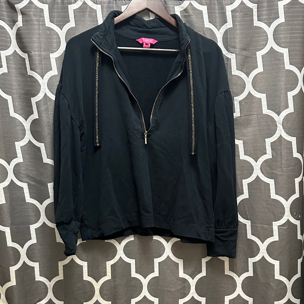 Lilly Pulitzer Black Women's Jacket with Gold Accents
